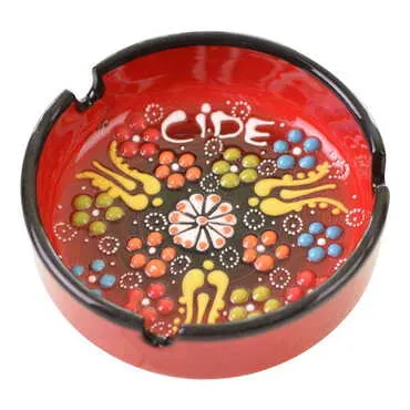 Customazible Turkish Ceramic Relief Ashtray Medium Size - 4