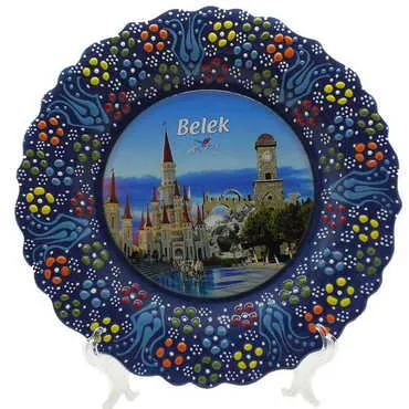 Belek Themed Turkish Ceramic Plate With Epoxy 25 Cm - 8