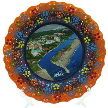 Belek Themed Turkish Ceramic Plate With Epoxy 25 Cm - 9