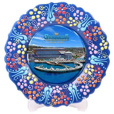 Customazible Turkish Ceramic Plate With Epoxy 25 Cm - 9