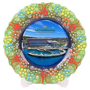 Customazible Turkish Ceramic Plate With Epoxy 25 Cm - 10