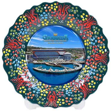 Customazible Turkish Ceramic Plate With Epoxy 25 Cm - 11