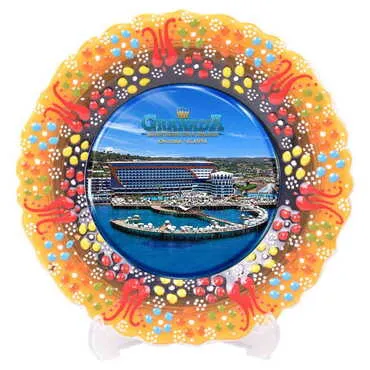 Customazible Turkish Ceramic Plate With Epoxy 25 Cm - 12