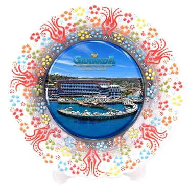 Customazible Turkish Ceramic Plate With Epoxy 25 Cm - 13