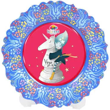 Toptan Tema Park Temalı Çini Myros Resim Tabak 30 cm - 4
