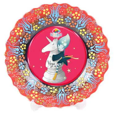Toptan Tema Park Temalı Çini Myros Resim Tabak 30 cm - 5