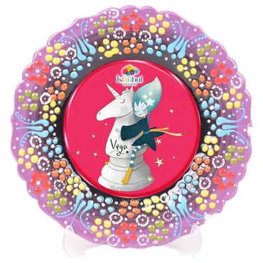 Toptan Tema Park Temalı Çini Myros Resim Tabak 30 cm - 7