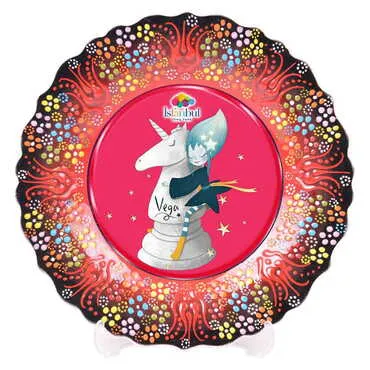 Toptan Tema Park Temalı Çini Myros Resim Tabak 30 cm - 8