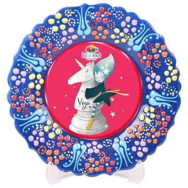 Toptan Tema Park Temalı Çini Myros Resim Tabak 30 cm - 9