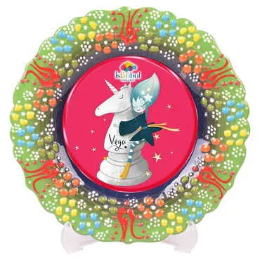 Toptan Tema Park Temalı Çini Myros Resim Tabak 30 cm - 10
