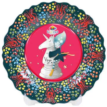 Toptan Tema Park Temalı Çini Myros Resim Tabak 30 cm - 11