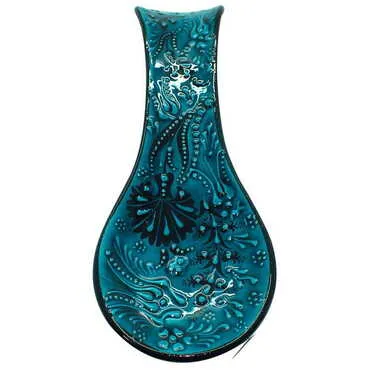 Turkish Ceramic Turquoise Spoon Rest - 3