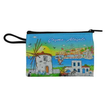 Alacati Region Themed Turkish Woven Wallet 113x80x8 mm - 8