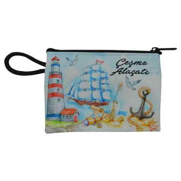 Alacati Region Themed Turkish Woven Wallet 113x80x8 mm - 10