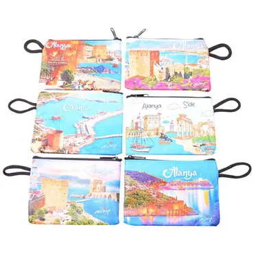 Alanya Themed Turkish Woven Wallet 113x80x8 mm - 2