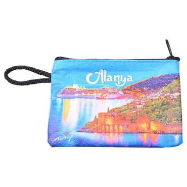Alanya Themed Turkish Woven Wallet 113x80x8 mm - 4