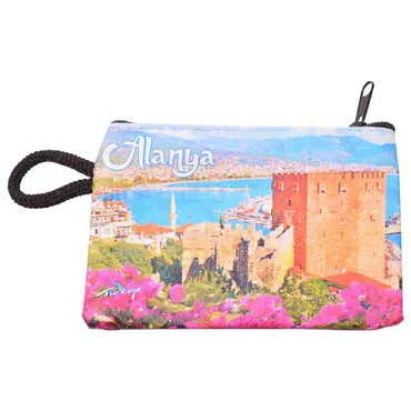 Alanya Themed Turkish Woven Wallet 113x80x8 mm - 5