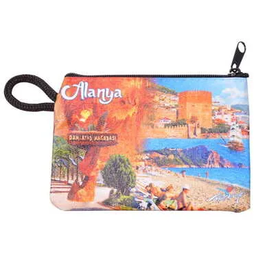 Alanya Themed Turkish Woven Wallet 113x80x8 mm - 6