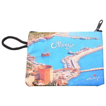 Alanya Themed Turkish Woven Wallet 113x80x8 mm - 8