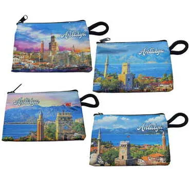 Antalya Themed Turkish Woven Wallet 113x80x8 mm - 2