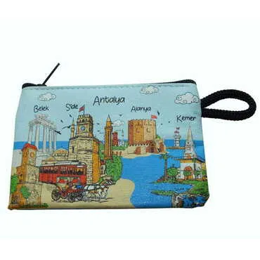 Antalya Themed Turkish Woven Wallet 113x80x8 mm - 8