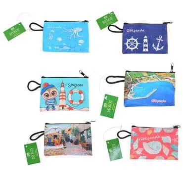 Gokceada Themed Turkish Woven Wallet 113x80x8 mm - 2