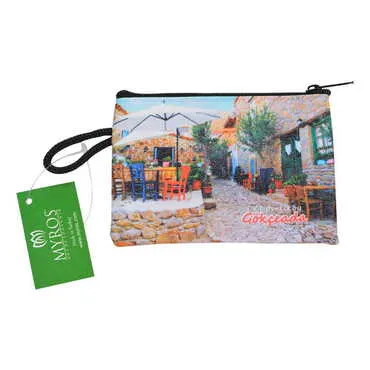 Gokceada Themed Turkish Woven Wallet 113x80x8 mm - 3