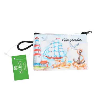 Gokceada Themed Turkish Woven Wallet 113x80x8 mm - 12