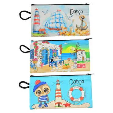 Datca Themed Turkish Woven Wallet 183x97x8 mm - 2