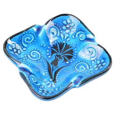 Turkish Ceramic Square Ashtray Small Size - 4