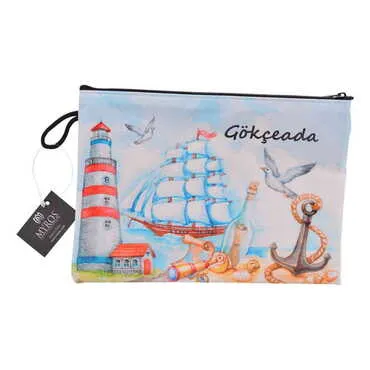 Gokceada Themed Turkish Woven Wallet 215x155x8 mm - 3