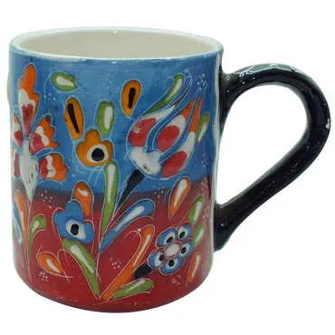 Turkish Ceramic Engraved Relief Mug - 3