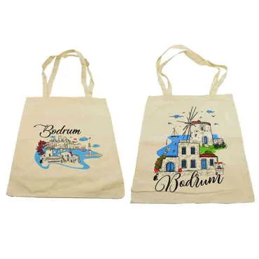 Bodrum Themed Customised Colorful Shopping Tote Bag 450x350 mm - 2