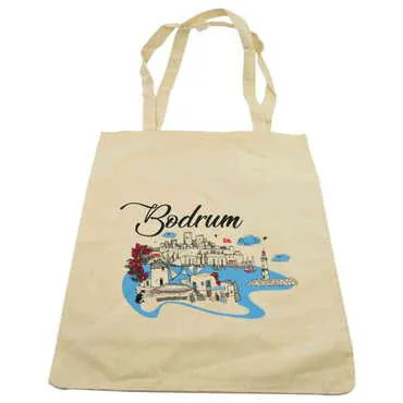 Bodrum Themed Customised Colorful Shopping Tote Bag 450x350 mm - 3