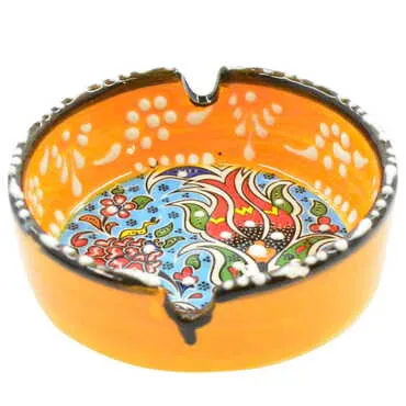 Bursa Themed Turkish Ceramic Special Relief Ashtray Small Size - 6