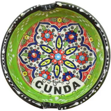 Toptan Cunda Temalı Çini Küçük Klasik Özel Kabartma Küllük - 7