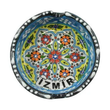 Izmir Themed Turkish Ceramic Special Relief Ashtray Small Size - 4