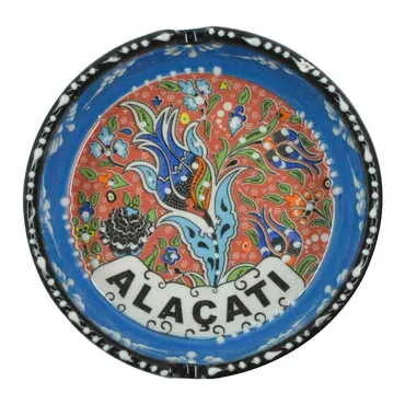 Alacati Themed Turkish Ceramic Special Relief Ashtray Big Size - 2