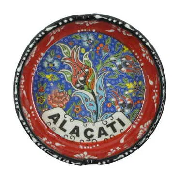 Alacati Themed Turkish Ceramic Special Relief Ashtray Big Size - 3