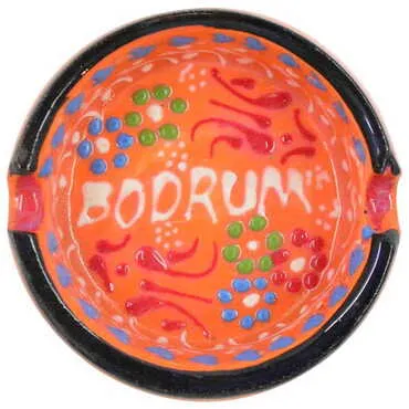 Bodrum Themed Turkish Ceramic B Serie Ashtray Small Size - 4
