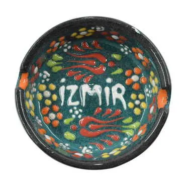 Izmir Themed Turkish Ceramic B Serie Ashtray Small Size - 6