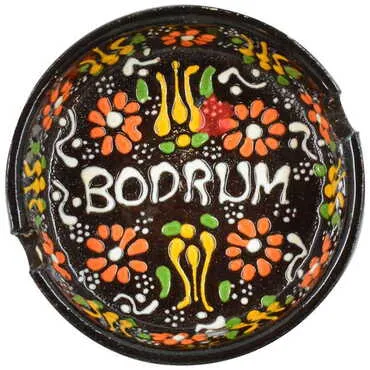 Toptan Bodrum Temalı Çini Kazıma Kabartma Orta Klasik Küllük B Serisi - 6