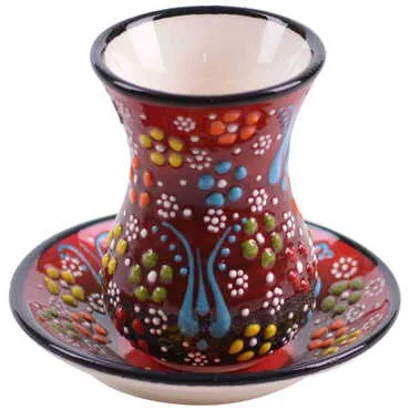 Turkish Ceramic Tea Cup Set 4 Pcs - 7