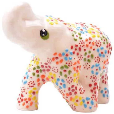 Turkish Ceramic Relief Elephant Figurine Medium Size - 11