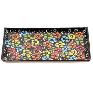 Turkish Ceramic Relief Rectangular Serving Tray - 7