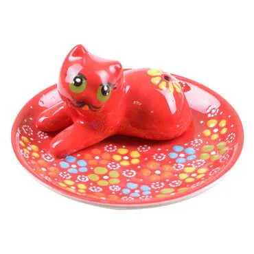 Turkish Ceramic Cat Placed Censer - 4