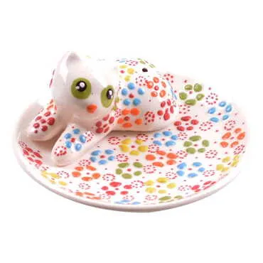 Turkish Ceramic Cat Placed Censer - 8