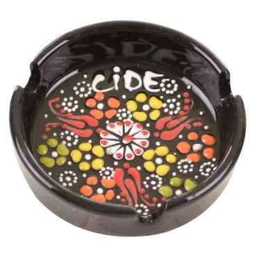 Cide Themed Turkish Ceramic Relief Ashtray Small Size - 9
