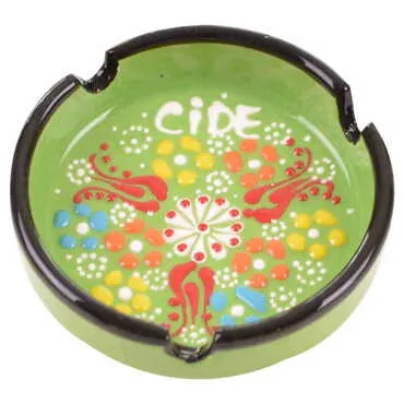 Cide Themed Turkish Ceramic Relief Ashtray Small Size - 11