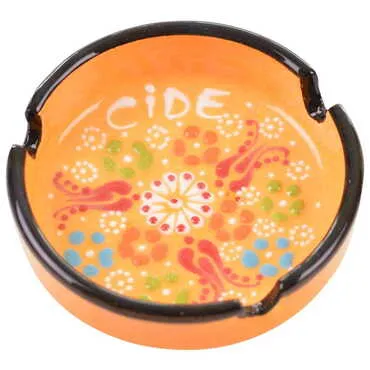 Cide Themed Turkish Ceramic Relief Ashtray Small Size - 13